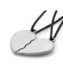 Collana con cuore spezzato in acciaio