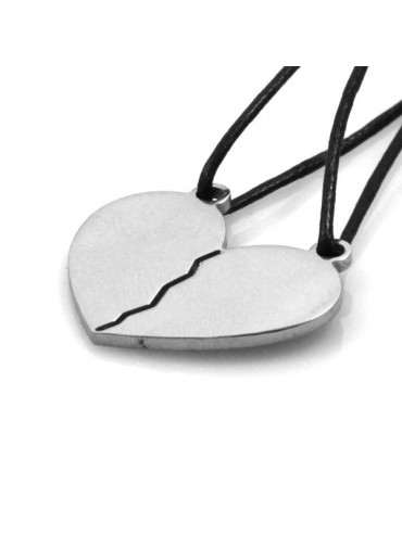 Collana con cuore spezzato in acciaio