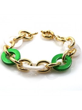 bracciale donna in bronzo dorato e resine colorate - bcc1088