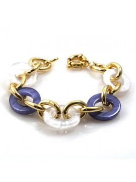 bracciale donna in bronzo dorato e resine colorate - bcc1090