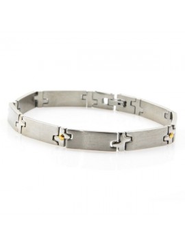 bracciale unisex in acciaio e oro
