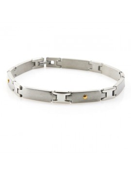 bracciale unisex in acciaio e oro