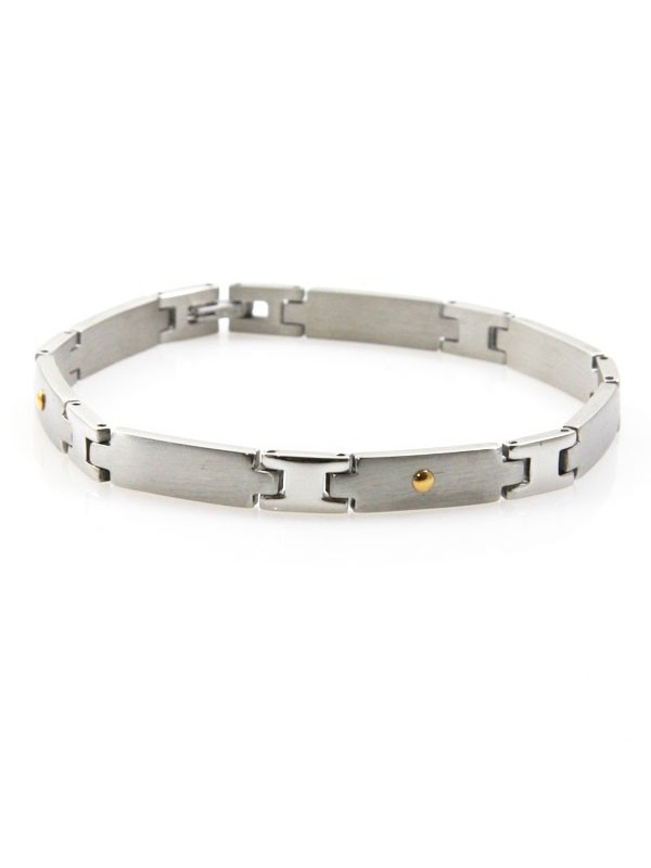 bracciale unisex in acciaio e oro