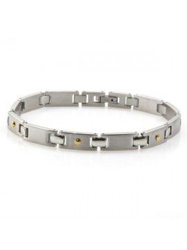 bracciale unisex in acciaio e oro
