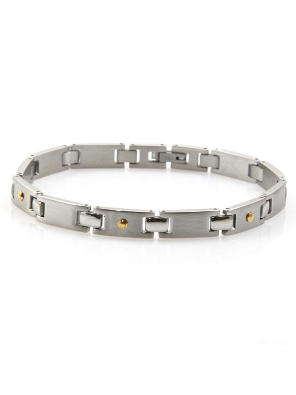 bracciale unisex in acciaio e oro