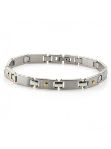 bracciale unisex in acciaio e oro