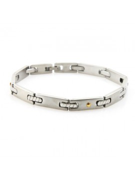 bracciale unisex in acciaio e oro