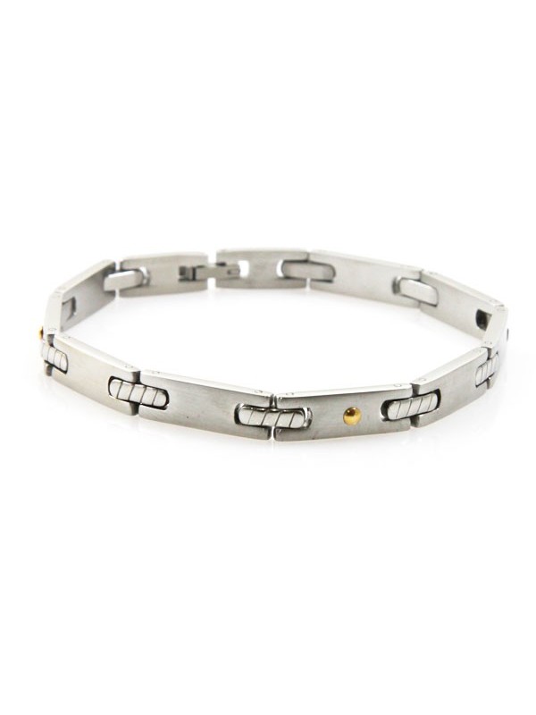 bracciale unisex in acciaio e oro