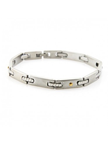 bracciale unisex in acciaio e oro