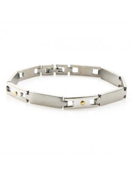bracciale unisex in acciaio e oro