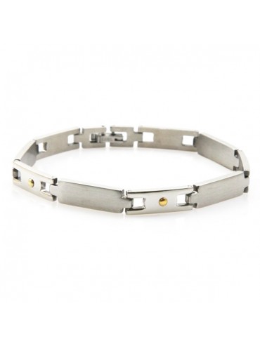 bracciale unisex in acciaio e oro