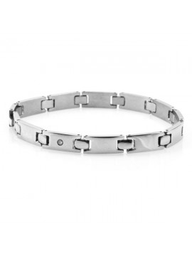 bracciale unisex in acciaio e strass