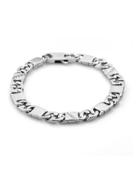 bracciale unisex in acciaio e strass