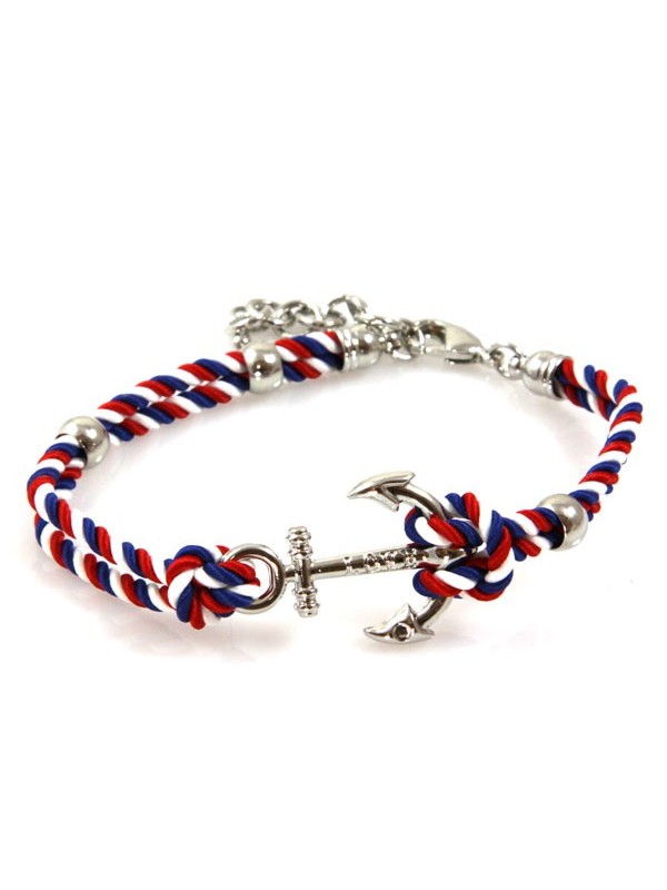 bracciale con ancora e cordoncino colorato