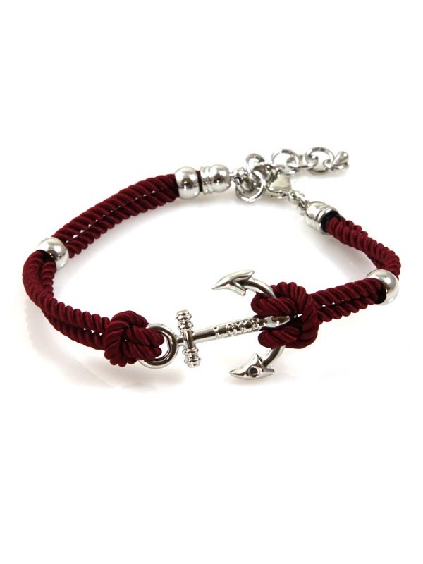 bracciale con ancora e cordoncino colorato