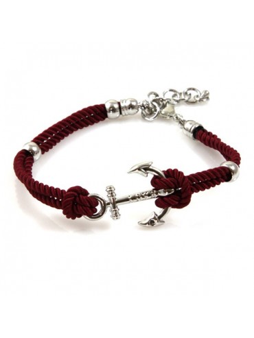 bracciale con ancora e cordoncino colorato