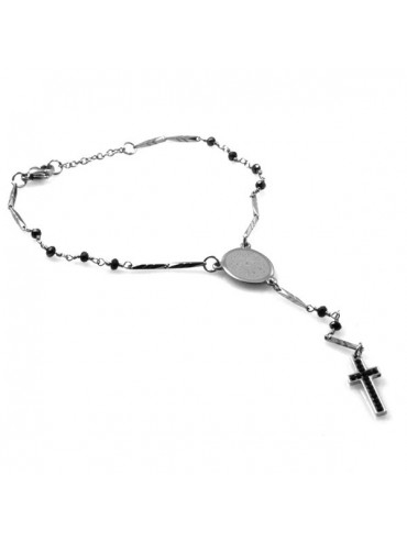 bracciale rosario in acciaio