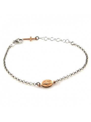 bracciale con medaglia miracolosa in argento