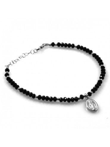 bracciale con medaglia miracolosa in argento - bcc1186