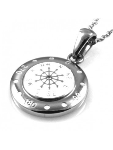 collana con timone ciondolo pendente in acciaio