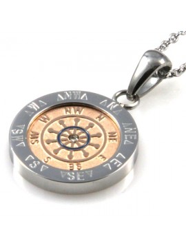collana con timone ciondolo pendente in acciaio