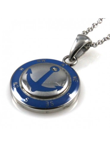 collana con ancora ciondolo pendente in acciaio