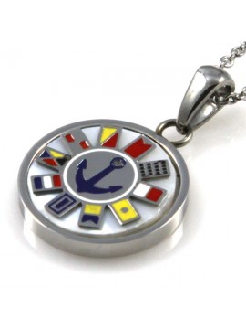 collana con ancora ciondolo pendente in acciaio