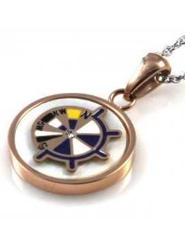 collana con timone ciondolo pendente in acciaio