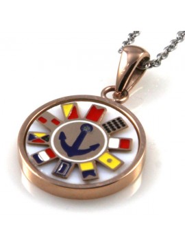 collana con ancora ciondolo pendente in acciaio