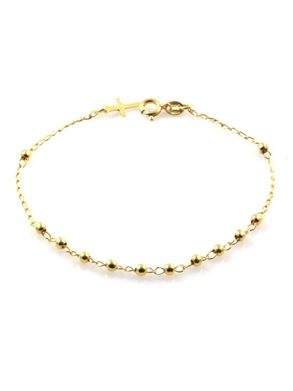 bracciale rosario in argento 925 dorato - bcc1195