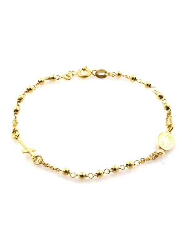 bracciale rosario dorato in argento 925