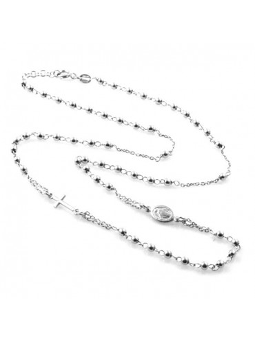 collana rosario in argento 925 modello girocollo