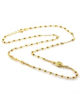 collana rosario in argento 925 dorato modello