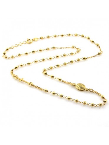 collana rosario in argento 925 dorato modello