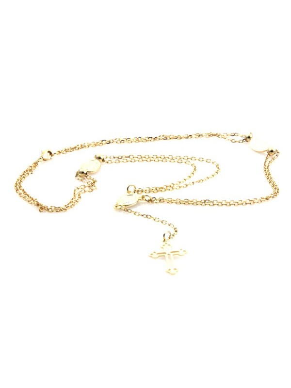 Collana dorata con medaglie miracolose e croce