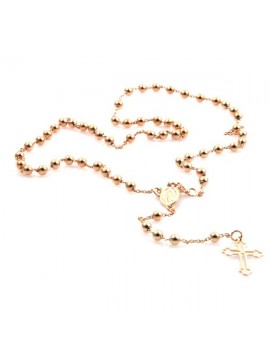 Collana rosario ramata con medaglia miracolosa e croce