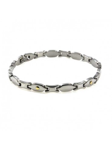 bracciale in acciaio e oro unisex