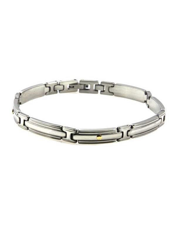 bracciale in acciaio e oro unisex