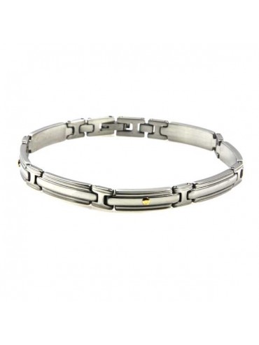 bracciale in acciaio e oro unisex