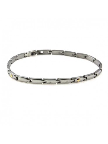 bracciale in acciaio e oro unisex