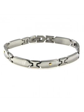 bracciale in acciaio e oro unisex