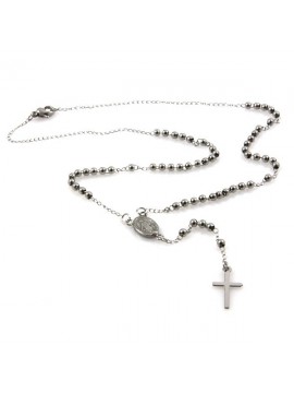 Collana rosario in acciaio