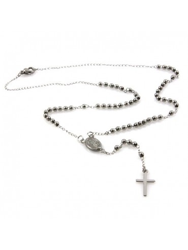 Collana rosario in acciaio