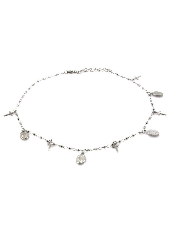 Collana con medaglie miracolose e croci