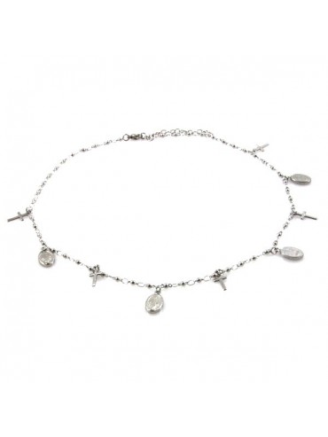 Collana con medaglie miracolose e croci