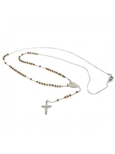 Collana rosario in acciaio
