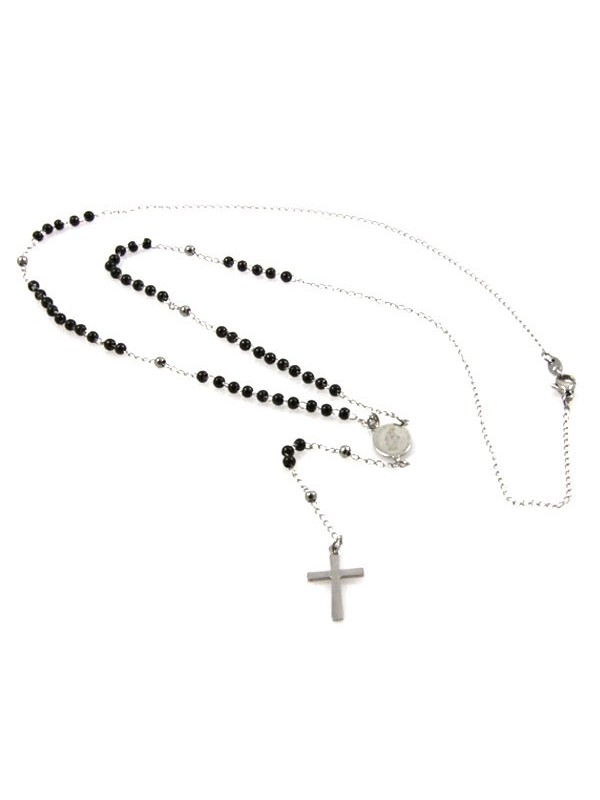 Collana rosario in acciaio