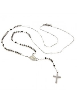 Collana rosario in acciaio