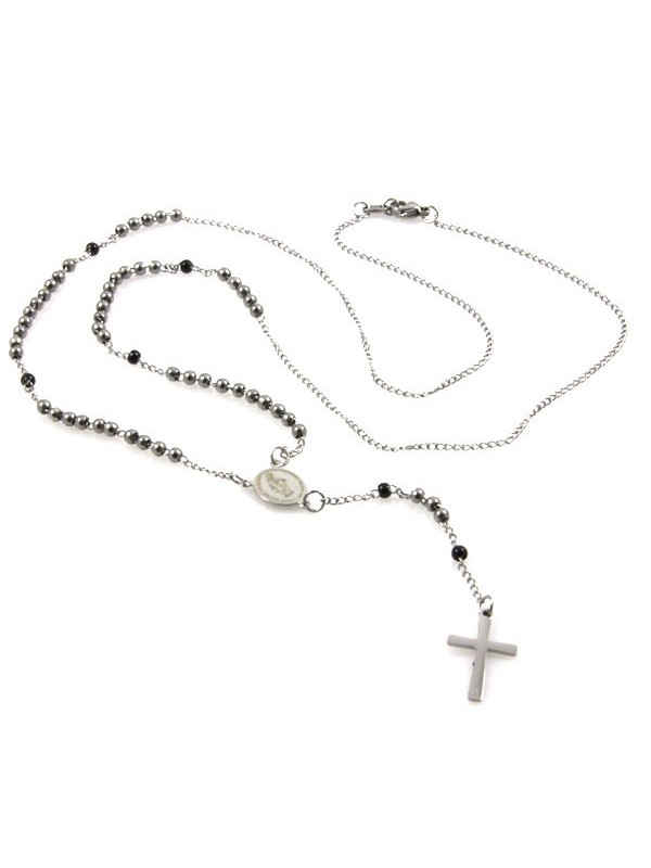 Collana rosario in acciaio