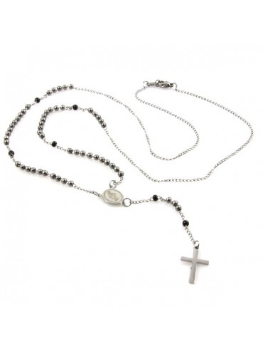 Collana rosario in acciaio